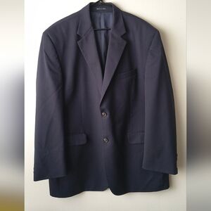 Chaps Men’s Navy Blue Blazer Suit Jacket - 100% Pure New Wool - Size 48L